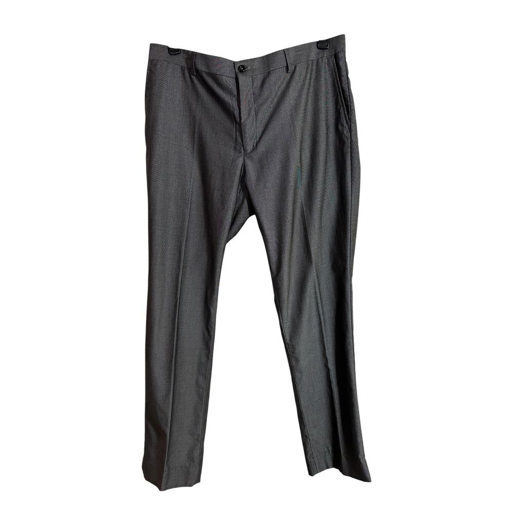 Blackberrys Mens Grey Micro Pattern Dress Pants Trousers Size 38 NL-TRUMP